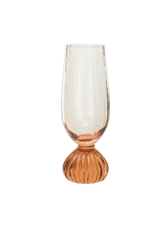 Comfortable And Versatile Ribbed Footed Champagne Glass - Pink