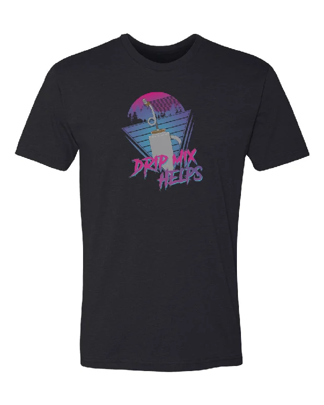 Fashionable In The Times DRIP MIX HELPS BLACK TSHIRT