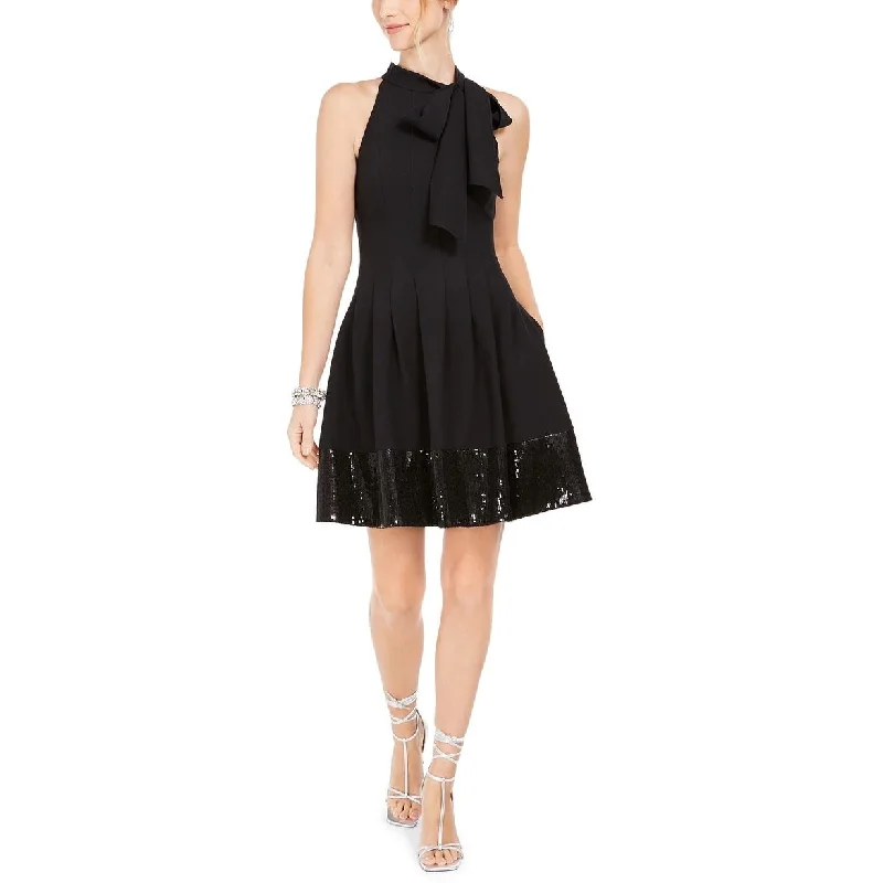 Casual And Casual Vince Camuto Women's Sequined-Hem Fit & Flare Dress Black Size 10