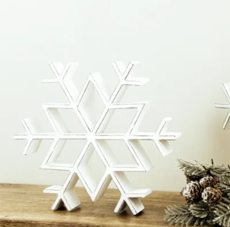Energetic 12" White Wash Snowflake PDBA23-002