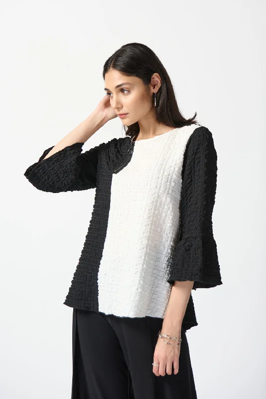 Fresh And Fashionable Joseph Ribkoff Sale, 242178 2 Tone Crinkle Top