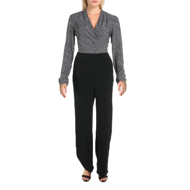 Versatile Items Ralph Lauren Women's Faria Printed Faux Wrap Jumpsuit Black Size 10