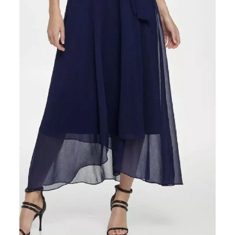 Fun and cute Dkny Women's Belted Puff Sleeve Dress Blue Size 2