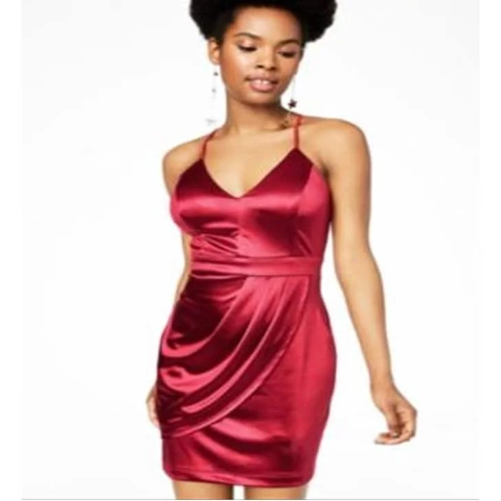 Classic Choice Teeze Me Women's Spaghetti Strap Mini Body Con Cocktail Dress Red Size 9 Classic Choice Teeze Me Women's Spaghetti Strap Mini Body Con Cocktail Dress Red Size 9