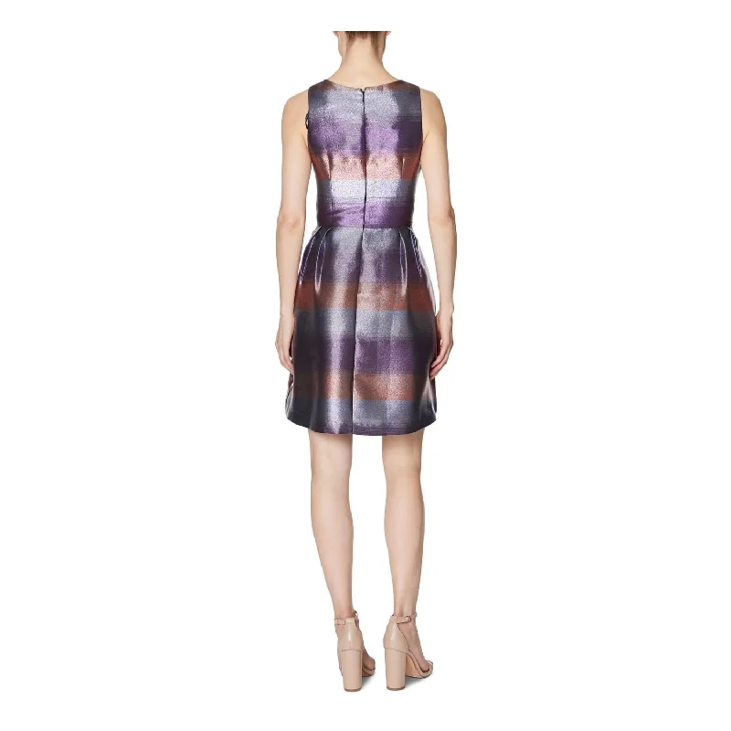 Multifunctional Style Laundry By Shelli Segal Women's Sleeveless V Neck Short Fit Flare Party Dress Purple Size 8 Multifunctional Style Laundry By Shelli Segal Women's Sleeveless V Neck Short Fit Flare Party Dress Purple Size 8