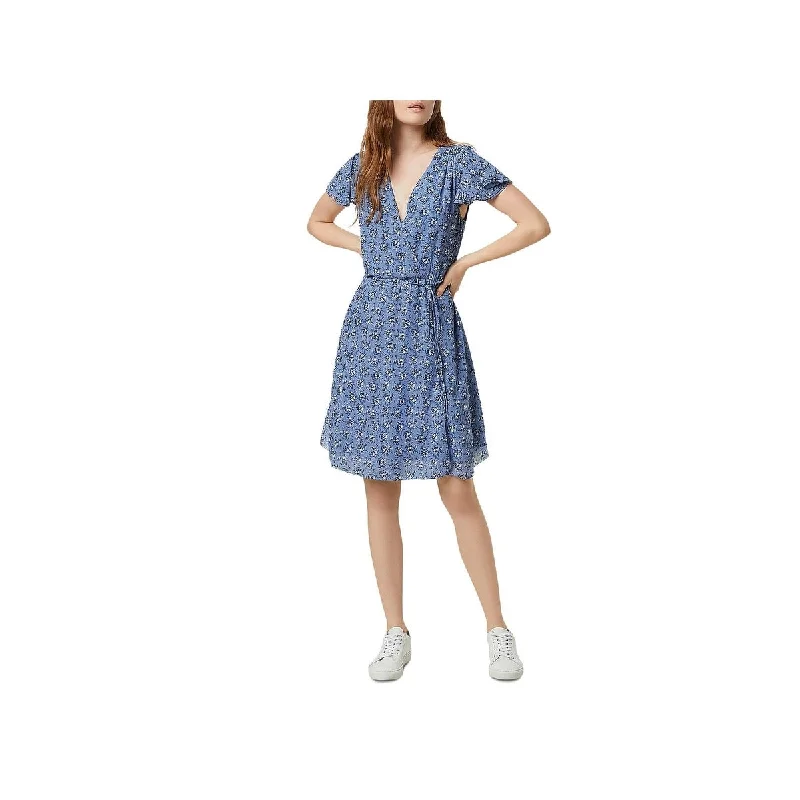 Casual Chic French Connection Women's Floral Georgette Dress Anabelle Blue Size 0