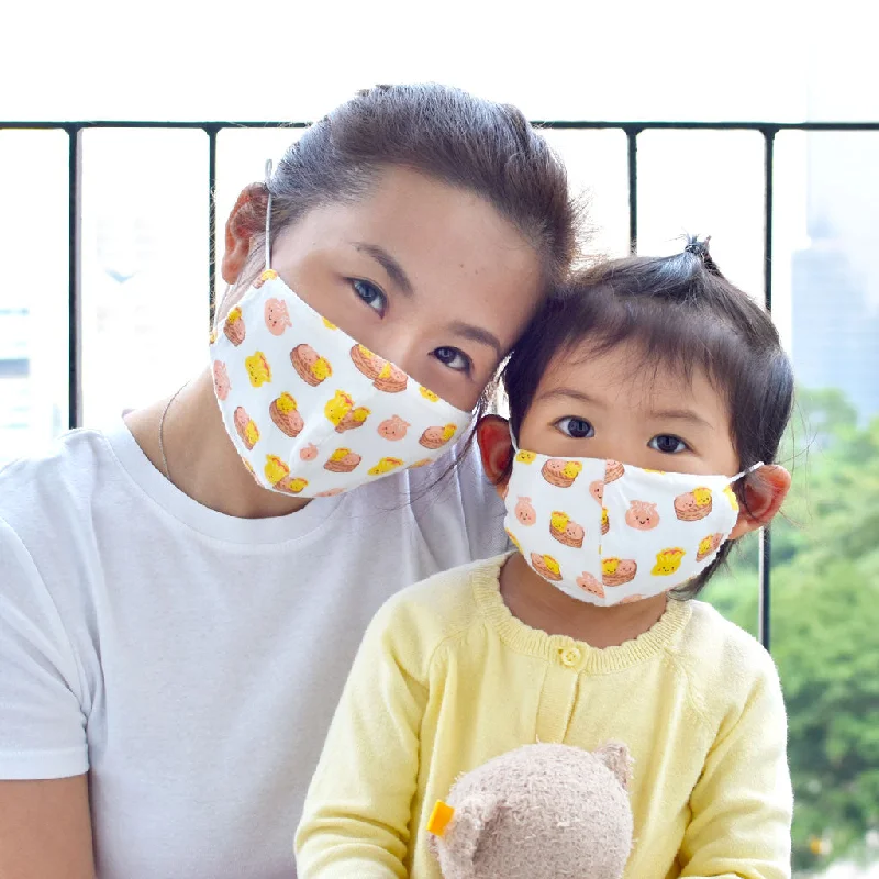 Hooded design THE WEE BEAN | Mask | Organic Cotton Kids Mask + 10pcs Filters | Dim Sum Hooded design THE WEE BEAN | Mask | Organic Cotton Kids Mask + 10pcs Filters | Dim Sum