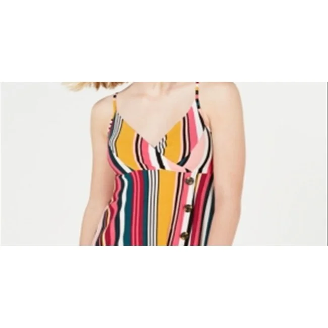 Versatile Wear Planet Gold Women's Printed Surplice Casual Dress Pink Size M