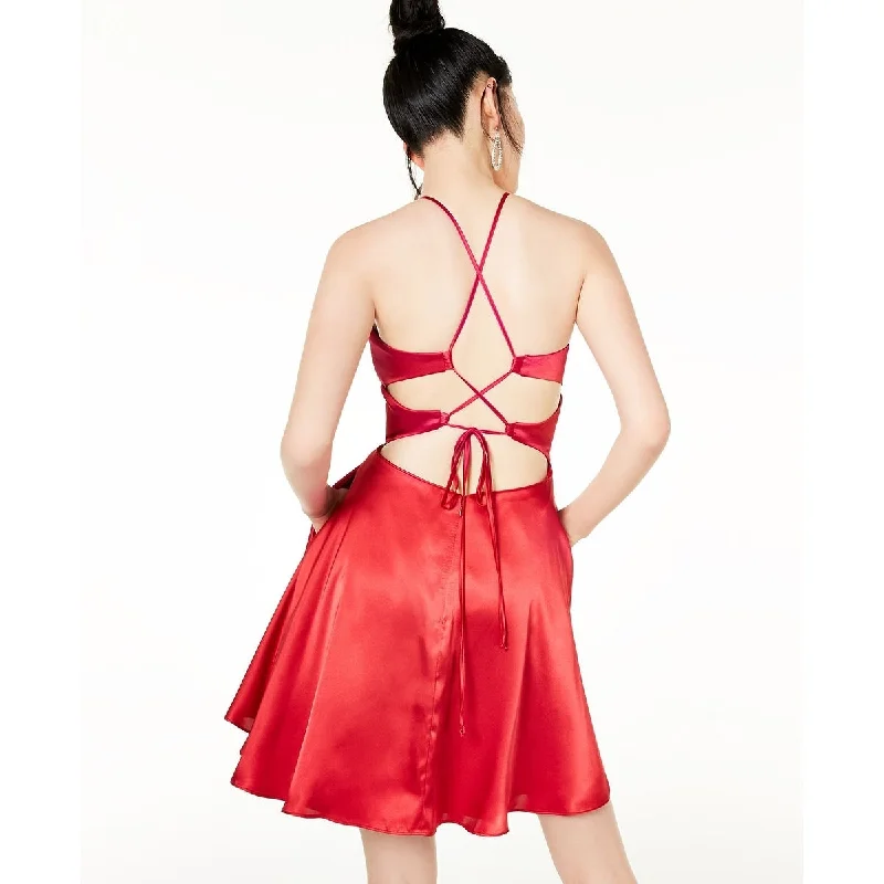 College Style Blondie Nites Women's Sleeveless Short Fit Flare Cocktail Dress Red Size 1
