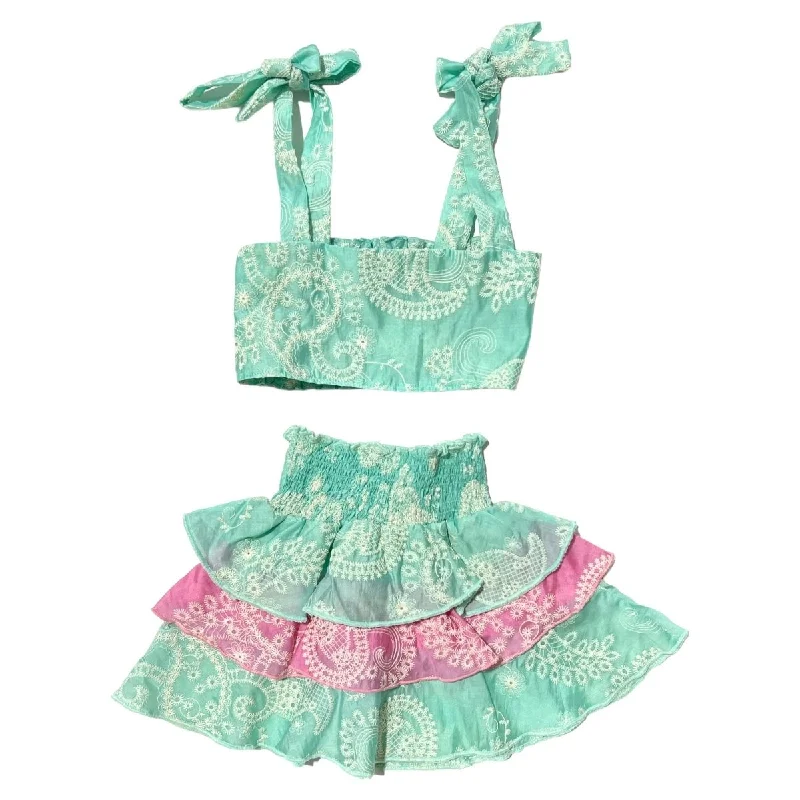 PAISLEY TANK TOP AND RUFFLE SKIRT SET