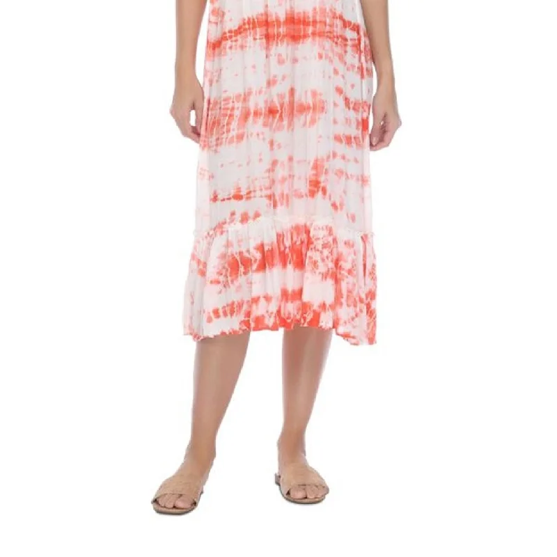 Cozy Outfit Raviya Women's Coral Tie Dye Cover Up Midi Dress Orange Size Medium