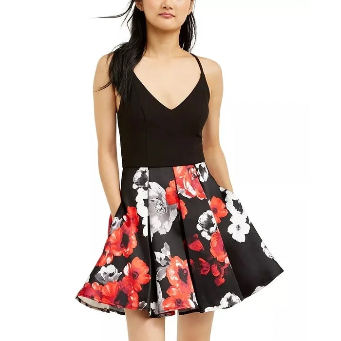 Cozy Layers Speechless Junior's Printed Skirt Dress Black Size 5