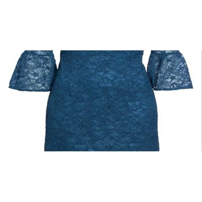 Alice style Bb Dakota Women's Billie Bell Sleeve Lace Dress Blue Size 6