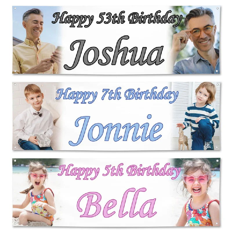 Floral Prints Custom Name,Age,Occasion Wedding Banner Birthday Banner Personalized 18th 30th 40th 50th Photo Party Poster Decoration