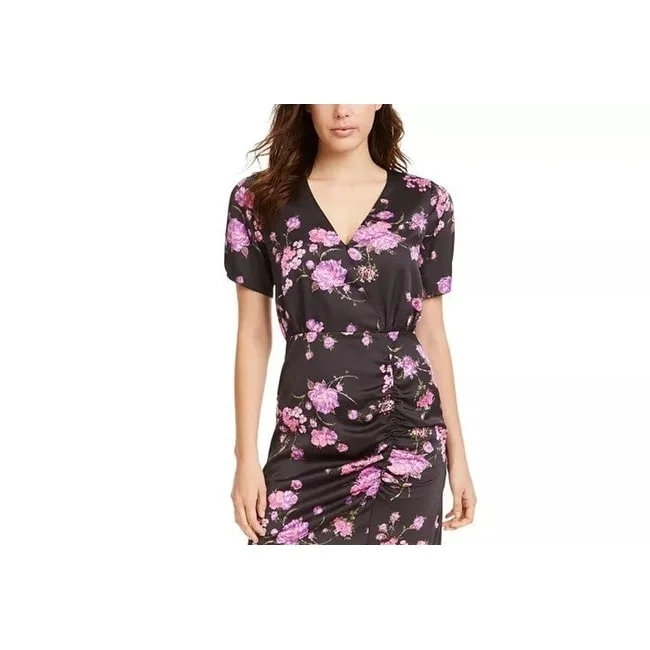 Personalized Wear Leyden Women's Ruched Mini Dress Purple Size X-Large