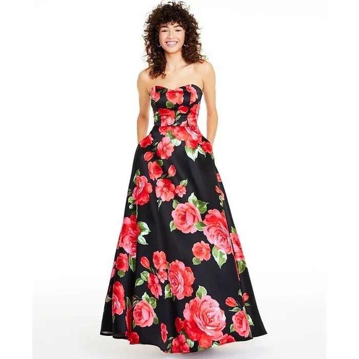 Stand-up collar design B Darlin Women's Sweetheart Maxi Evening Dress Black Size 7-8 Stand-up collar design B Darlin Women's Sweetheart Maxi Evening Dress Black Size 7-8