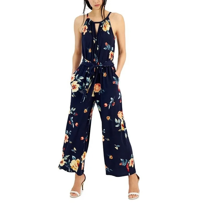 Elegant Wear Jpr Studio Women's Printed Sleeveless Jumpsuit Blue Size Small