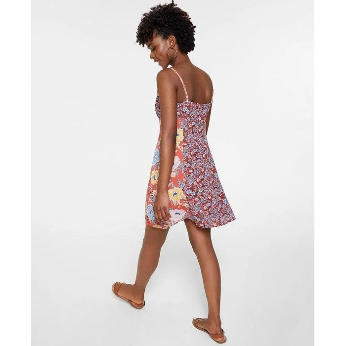 Party Wear Bar Iii Women's Adjustable Zippered Floral Sleeveless Sweetheart Neckline Above The Knee Shift Dress Orange Size Small Party Wear Bar Iii Women's Adjustable Zippered Floral Sleeveless Sweetheart Neckline Above The Knee Shift Dress Orange Size Small