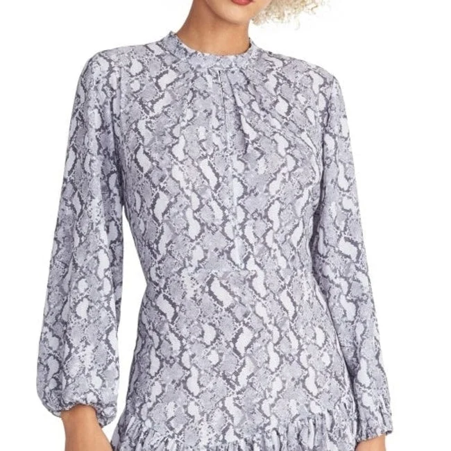 Minimalism Rachel Roy Women's Raegan Snake Print Dress Gray Size X-Small