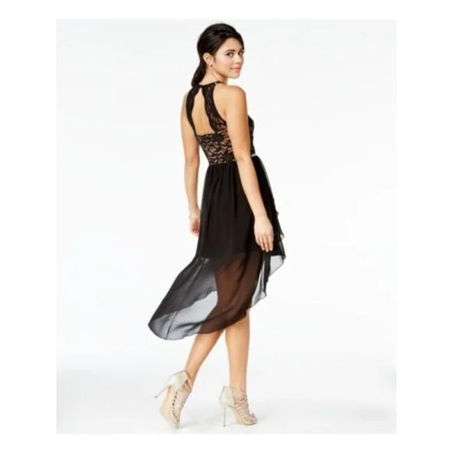 Chic Comfort City Studios Women's Sleeveless Knee Length Hi Lo Party Dress Black Size 1