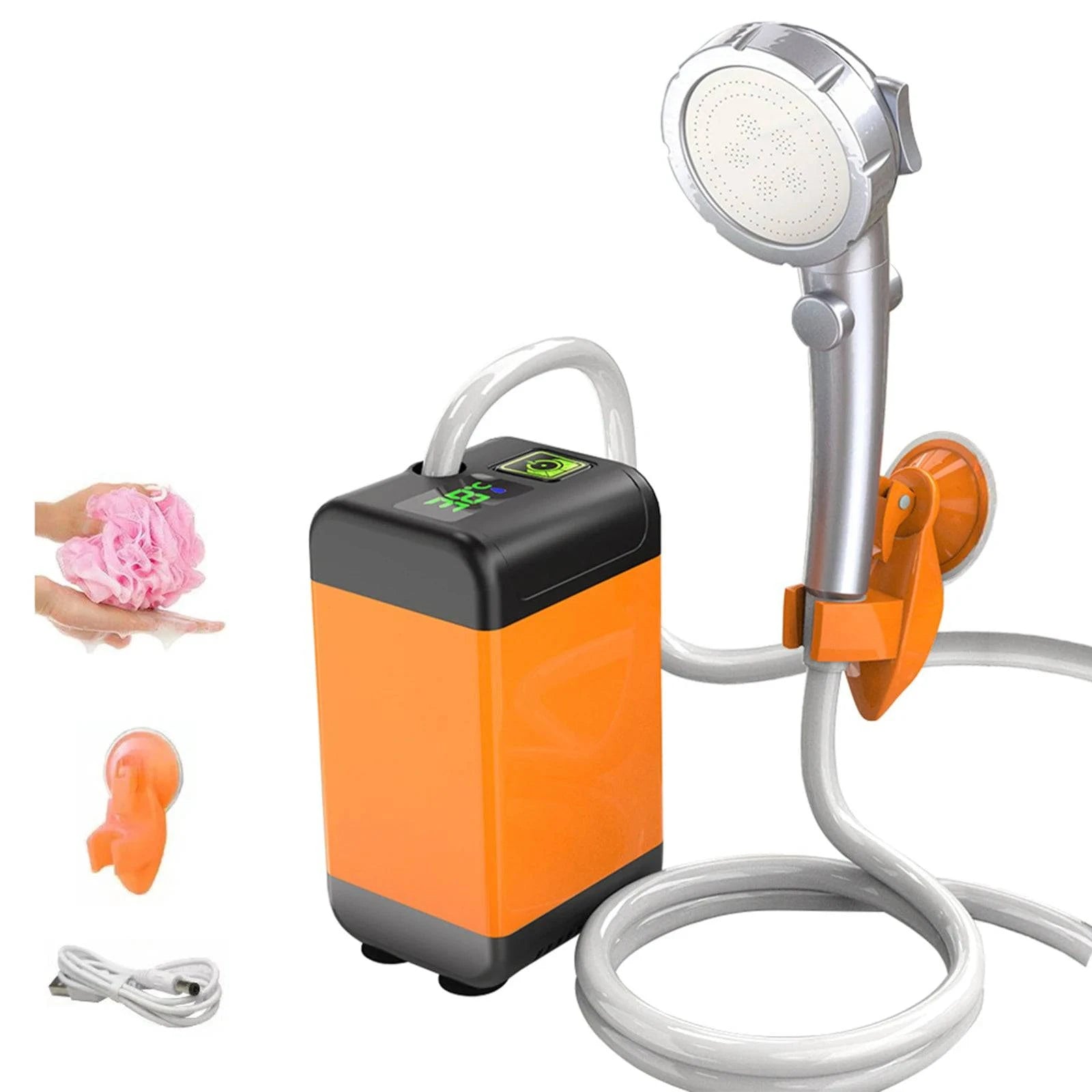 French Style Portable Outdoor Camping Shower Pump with Intelligent Digital Display Electric Portable Camping Shower for Travel Beach Pet French Style Portable Outdoor Camping Shower Pump with Intelligent Digital Display Electric Portable Camping Shower for Travel Beach Pet