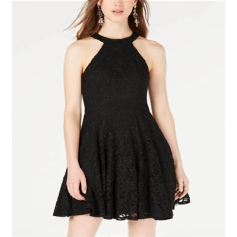 Casual Choice B Darlin Women's Sleeveless Halter Short Party Fit Flare Dress Black Size 9-10 Casual Choice B Darlin Women's Sleeveless Halter Short Party Fit Flare Dress Black Size 9-10
