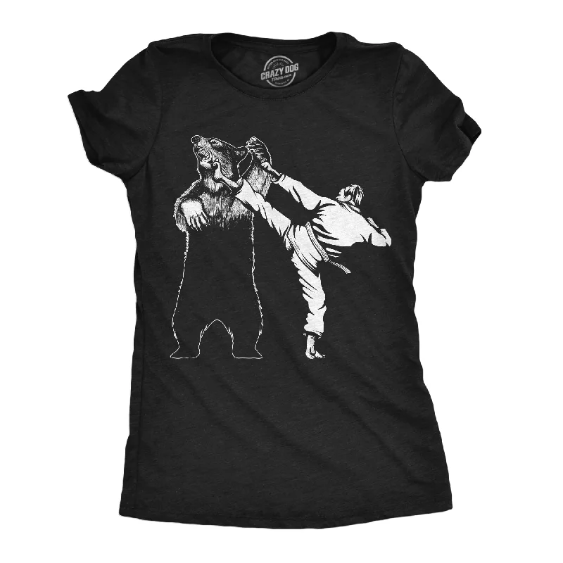 Refreshing Design Karate Kicked Bear Women's T Shirt