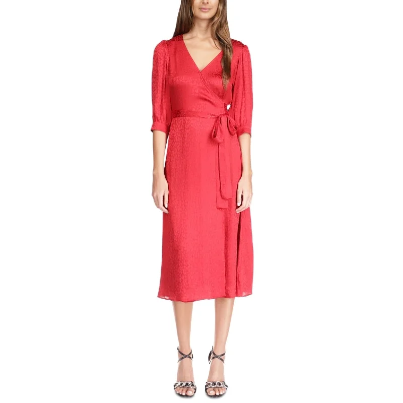 Fashionable Items Michael Kors Women's Cheetah Jacquard Midi Wrap Dress Red Size X-Small Fashionable Items Michael Kors Women's Cheetah Jacquard Midi Wrap Dress Red Size X-Small