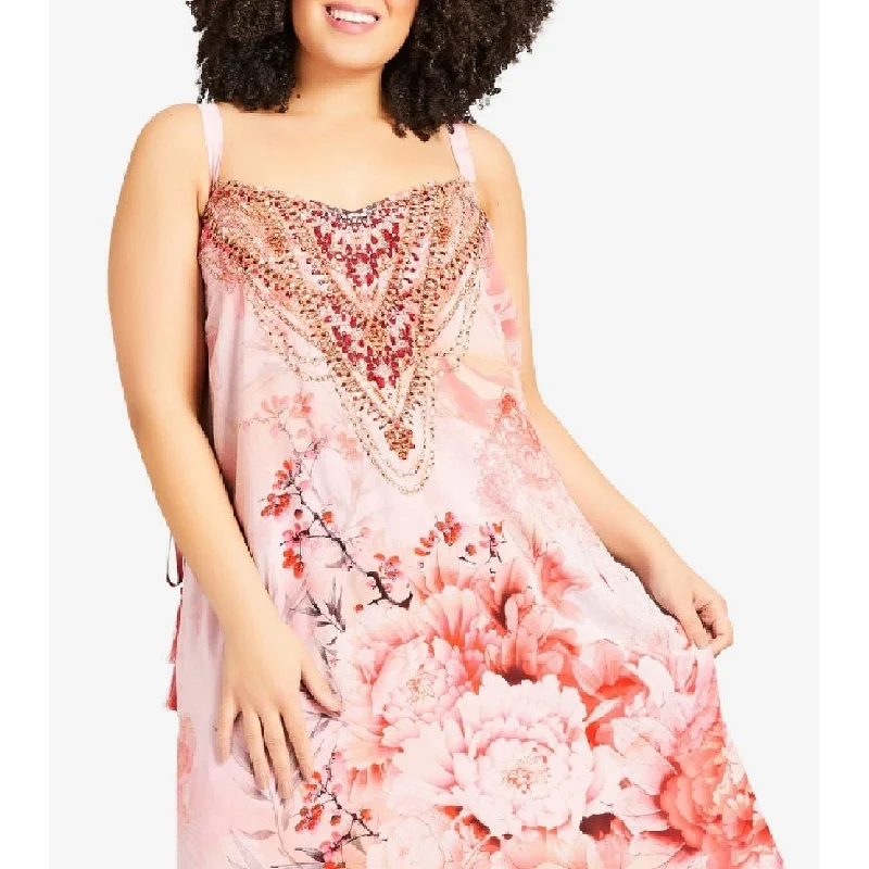Sports Comfort Style Avenue Women's Emily Beaded Dress Orange Size 14W