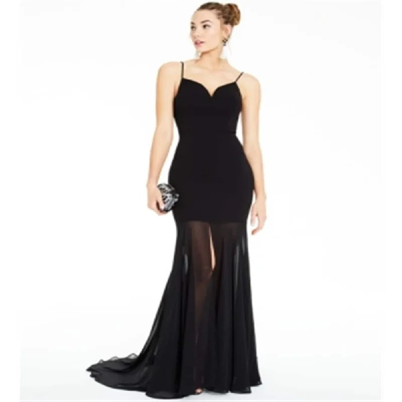 Fresh Comfort B.Darlin Women's Crepe Gown with Chiffon Bottom Black Size 3/4
