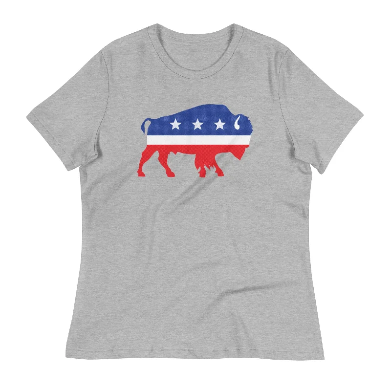 Comfortable Wear Independent Bison Distressed Women's Relaxed T-Shirt