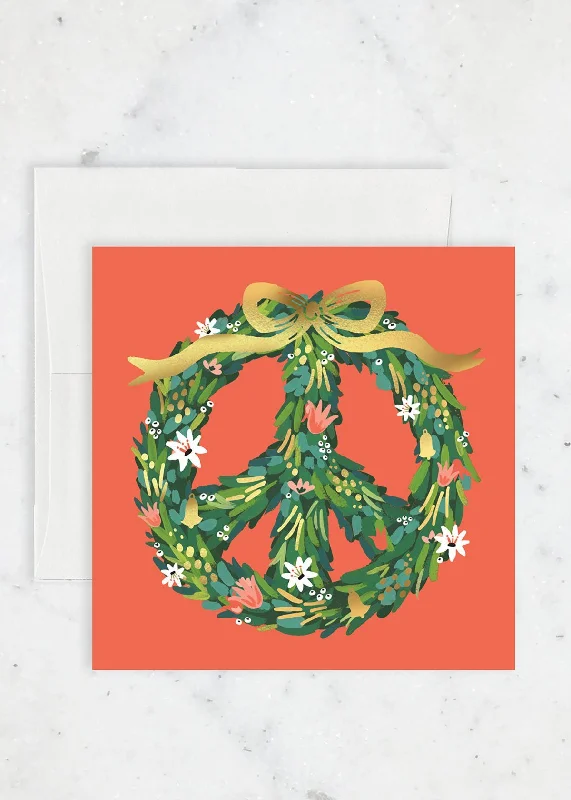 Comfortable Wear Peace Wreath Holiday Card