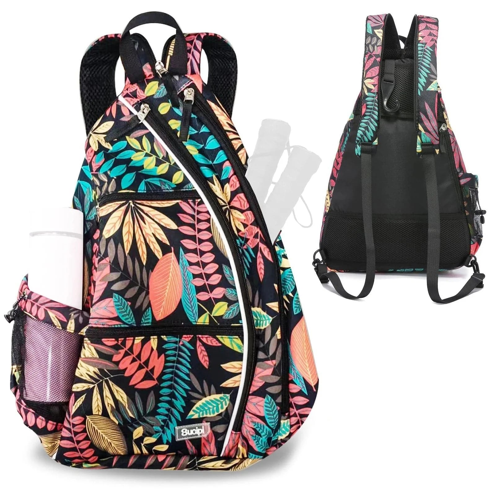 Celebrity Style Pickleball Backpack Adjustable Sling Bag Water-resistant Tennis Racket Bag for Pickleball Tennis Badminton Gym Bag