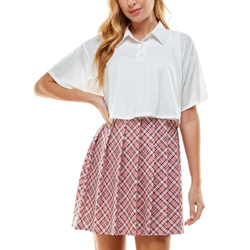 Personal Design Kingston Grey Junior's Two Piece Printed Skirt Dress White Size Medium Personal Design Kingston Grey Junior's Two Piece Printed Skirt Dress White Size Medium