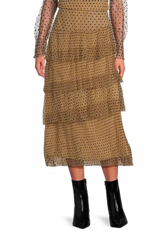 Cool Style Penny Tiered Skirt - Nude Black