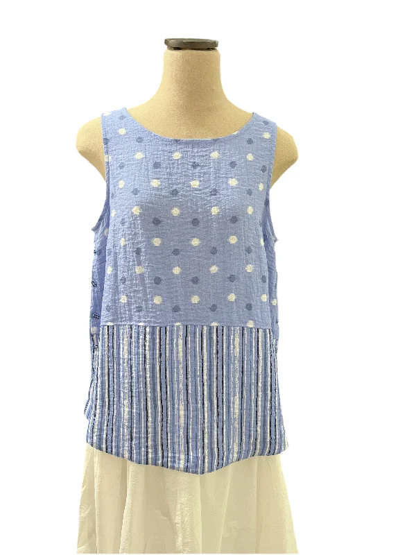 Sports Fashion Habitat Sale, 33201 Mixed Side Button Tank, Cornflower 50% Off Regular Price