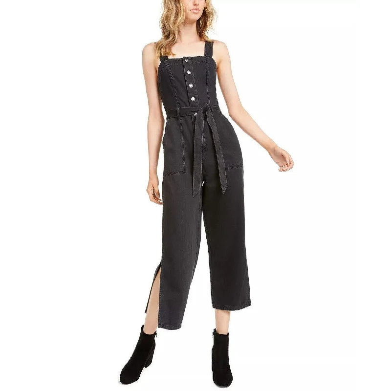 Design And Tailoring Oat Women's Black Volcano Side-Slit Jumpsuit Black Size 8