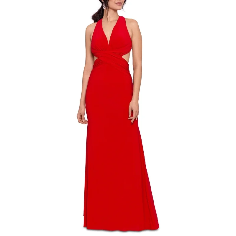 Simple Comfort XSCAPE Women's Cross Back Cut Out Fit & Flare Dress Red Size 8