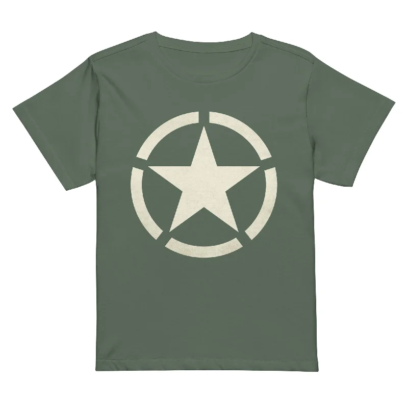 Versatile Style WW2 Circled Star Women’s High-waisted T-Shirt
