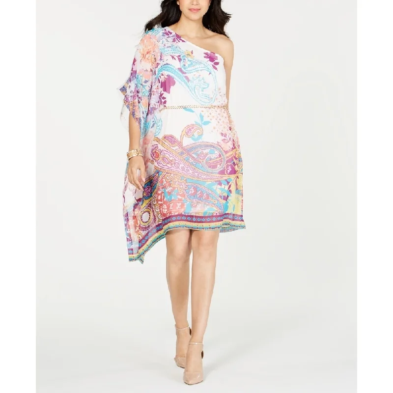 New Products Thalia Sodi Women's One Shoulder Scarf Dress White Size XX-Large