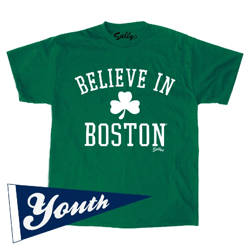 Comfortable And Versatile Believe In Boston (shamrock) Youth T-Shirt