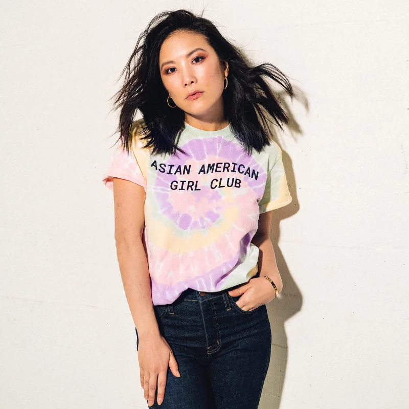 French Style Asian American Girl Club Logo Tie-Dye Tee (Unisex)