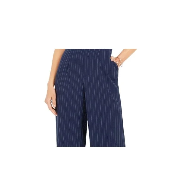 High-quality Fabrics Julia Jordan Women's Pinstriped Jumpsuit Blue Size 16