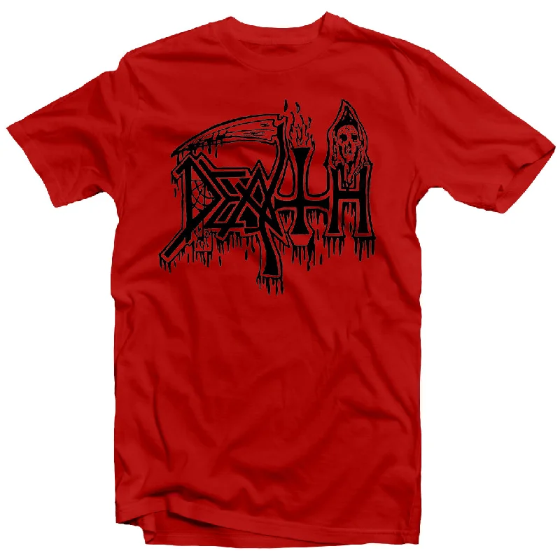 Stand-up collar design Death "Classic Logo (black on red)" T-Shirt