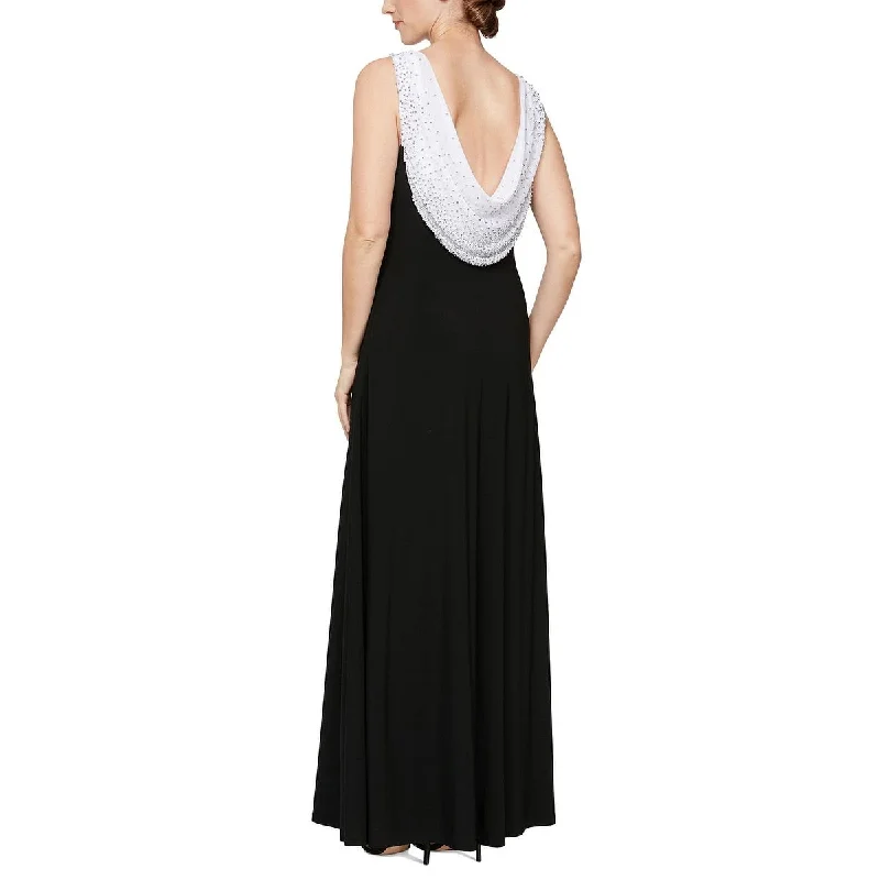 Fresh And Simple Alex & Eve Women's Embellished Cowlneck Dress Black Size 6