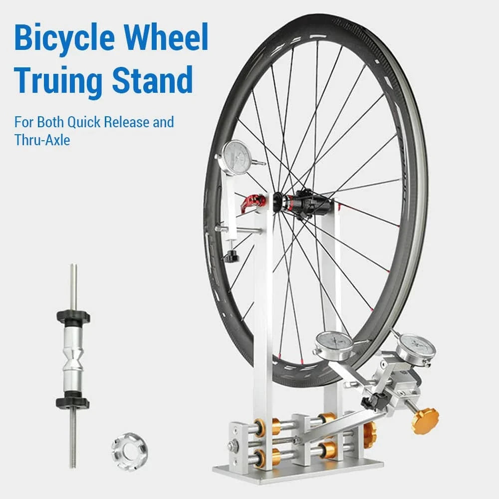 Energy Plan Bicycle Wheel Truing Stand Bike Wheel Alignment Repair Tool with Dial Gauge for Quick Release and Thru-Axle Energy Plan Bicycle Wheel Truing Stand Bike Wheel Alignment Repair Tool with Dial Gauge for Quick Release and Thru-Axle