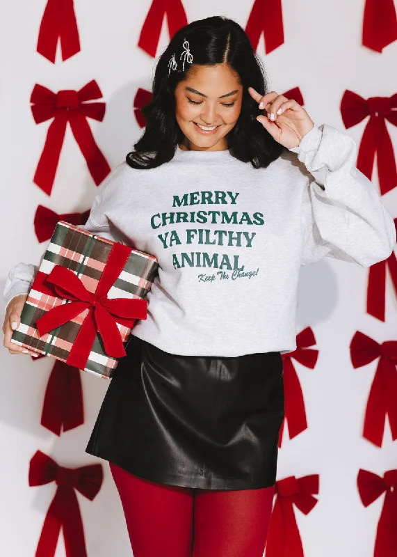Extra long version Keep The Change! Crewneck Sweatshirt - Ash