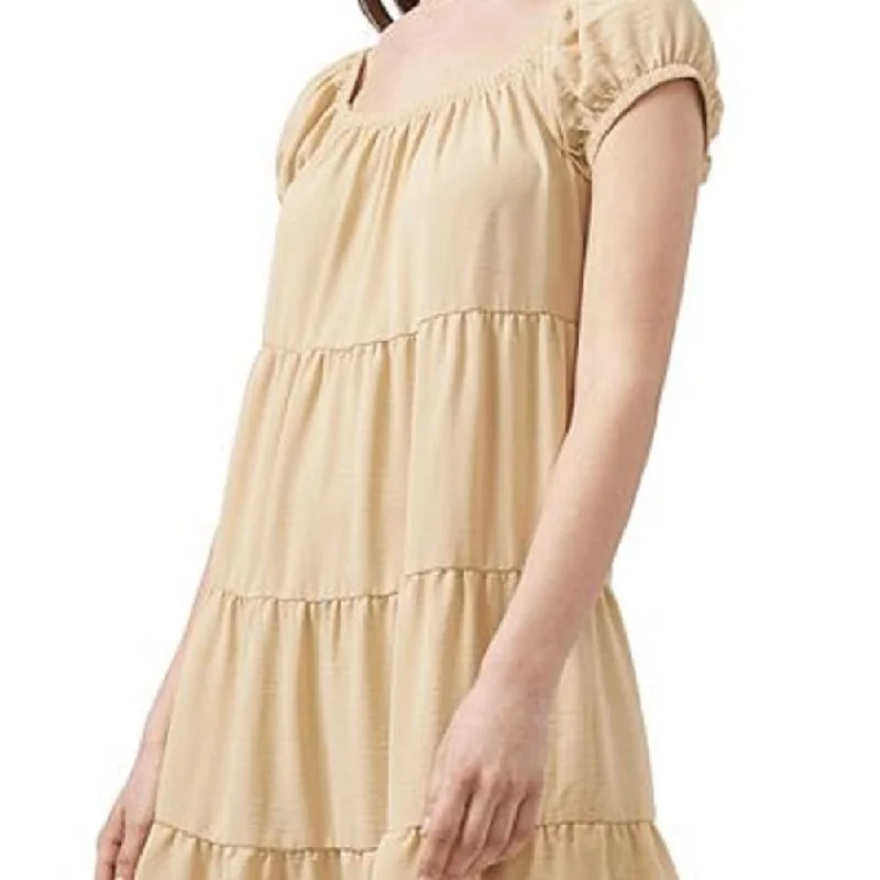 British Style Riley & Rae Women's Tiered Cap Sleeve Dress Brown Size Xx-Small