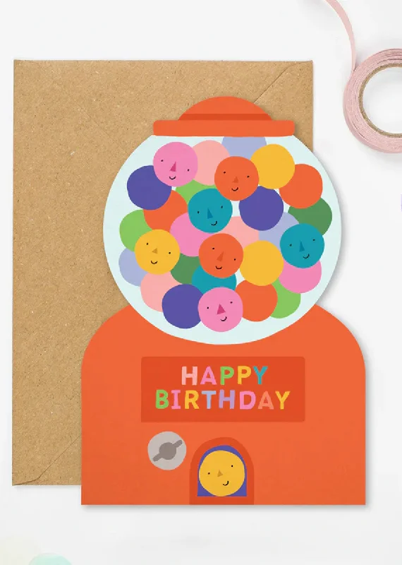 New Season Series Gumball Machine Birthday Card