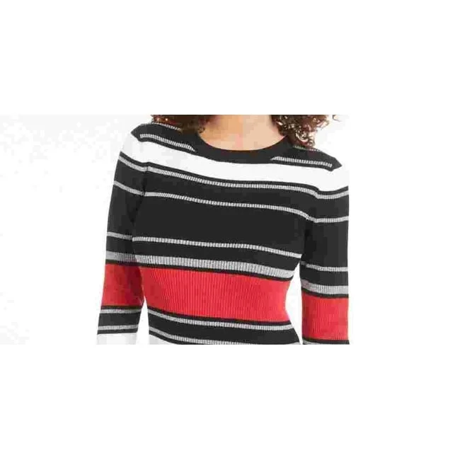 Fashionable And Fashionable Planet Gold Junior's Striped Bodycon Dress Black Size Large